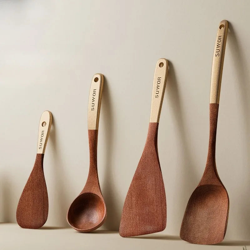 Ustensiles cuisine en bois beige - ETO La maison du wok
